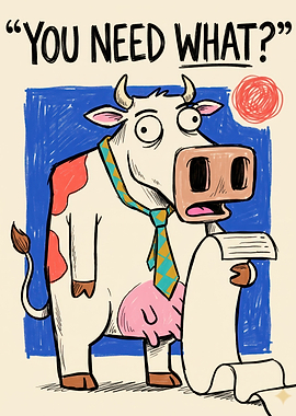 Funny Cow With Long List