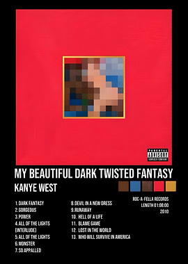 Kanye West MBDTF Album Poster