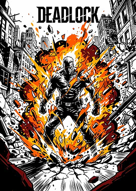 Deadlock Comic Book Style Action Poster