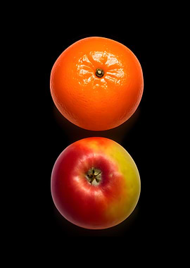 Orange and Apple on Black