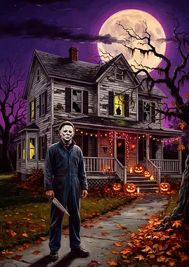 Michael Myers Halloween House Scene