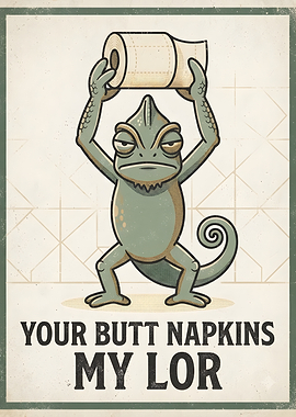 Funny Chameleon Toilet Paper Poster