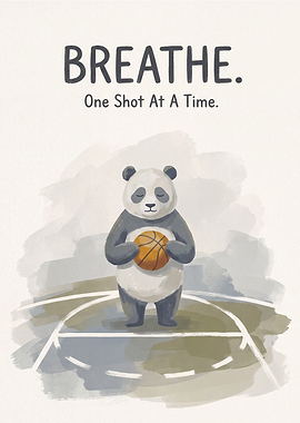 Panda Basketball Inspirational Poster