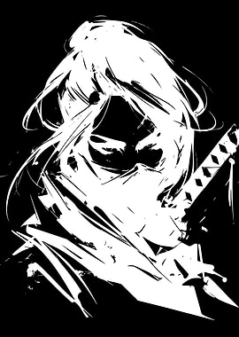High Contrast Ninja Warrior Portrait