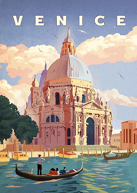 Vintage Venice Travel Poster