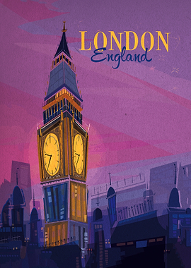 London Big Ben Travel Poster
