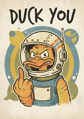 Duck You Astronaut Poster