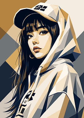 Stylish Girl in Hoodie Portrait