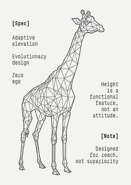 Geometric Giraffe Minimalist Poster