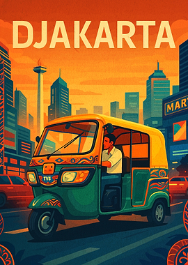 Vintage Jakarta Travel Poster