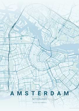 Amsterdam City Map Poster