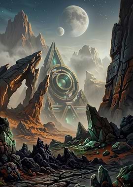Alien Planet Ancient Temple Landscape