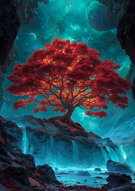 Crimson Tree of the Galaxy Canyon