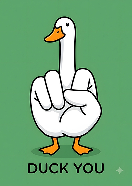 Funny Duck Giving Middle Finger