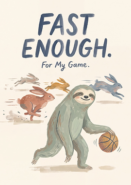 Sloth Playing Basketball Inspirational Poster