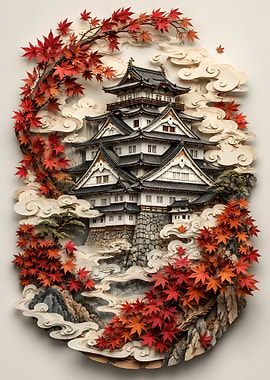 Japanese Castle in Autumn