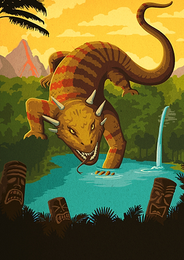 Tiki Island Monster Illustration