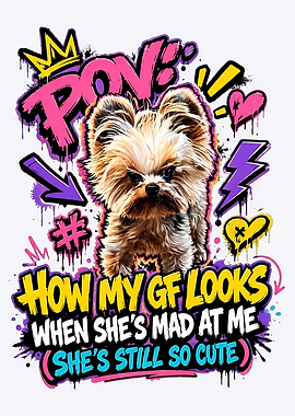 Funny Angry Puppy Graffiti Art