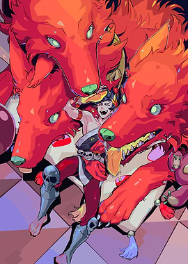 Zagreus and Cerberus from Hades