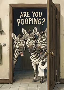 Funny Zebras Asking Are You Pooping