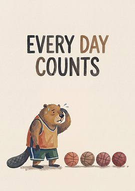 Every Day Counts Beaver Basketball Poster