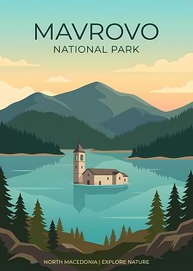 Mavrovo National Park Travel Poster