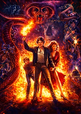 Retro Movie Poster Art Collage
