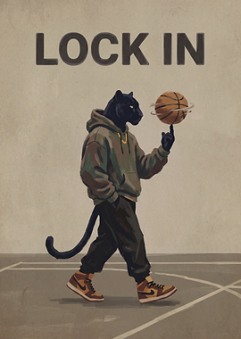Lock In Panther Basketball Poster