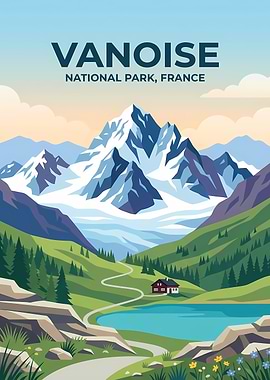 Vanoise National Park Travel Poster