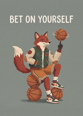 Bet On Yourself Fox Basketball Poster