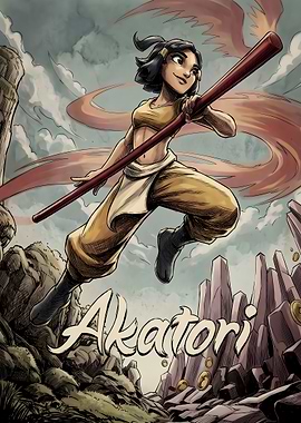 Akatori Game Character Action Poster