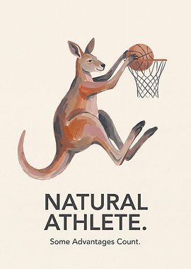 Natural Athlete Kangaroo Basketball Poster