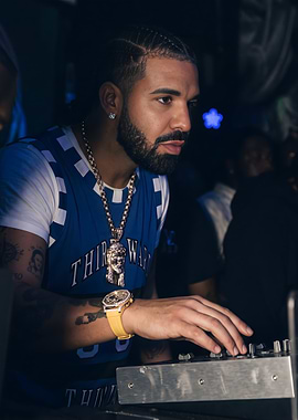 Drake DJing at a Nightclub