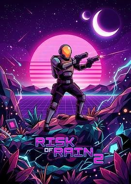 Risk of Rain 2 Synthwave Poster
