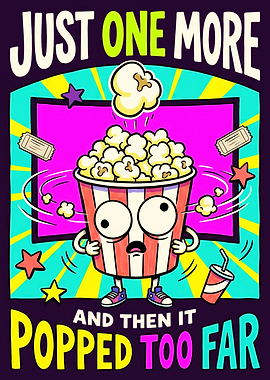 Funny Popcorn Character Movie Poster