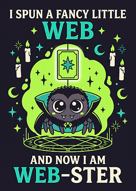 Cute Vampire Spider Web-ster Illustration