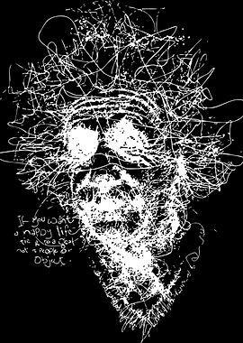 Albert Einstein Scribble Art Portrait