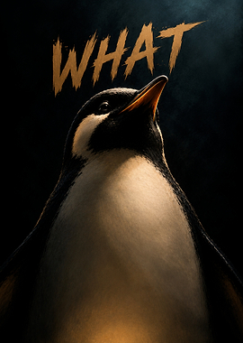 Funny Penguin WHAT Poster