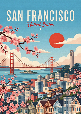 Vintage San Francisco Travel Poster