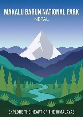 Makalu Barun National Park Travel Poster