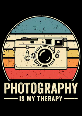 Photography Is My Therapy Vintage Design
