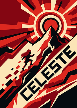 Celeste Mountain Climbing Poster