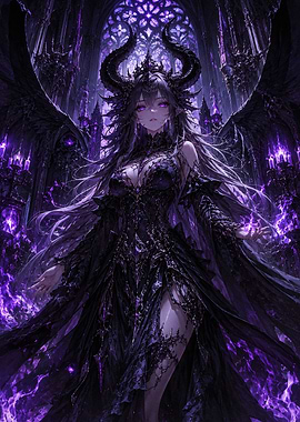 Dark Fantasy Queen in Gothic Cathedral