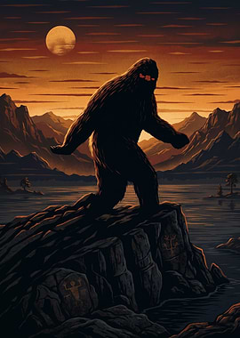 Bigfoot Silhouette at Sunset