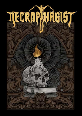 Necrophagist Skull and Candle Art