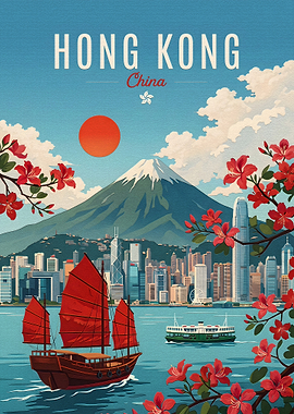 Vintage Hong Kong Travel Poster