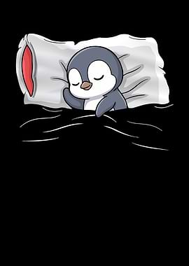 Cute Sleeping Penguin Illustration
