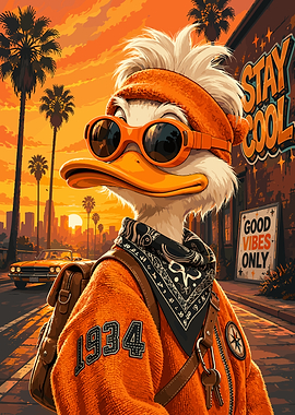Cool Retro Duck Street Style Portrait