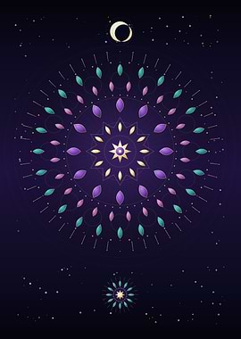 Celestial Mandala Starry Night Art