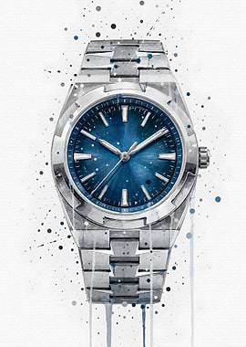 Watercolor Style Luxury Wristwatch Art